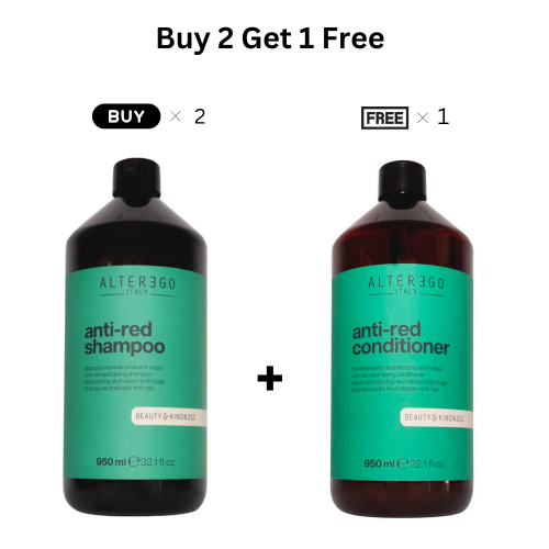 ALTER EGO ANTI RED SHAMPOO 950 ML x2 + ALTER EGO ANTI RED CONDITIONER 950 ML (Free) 