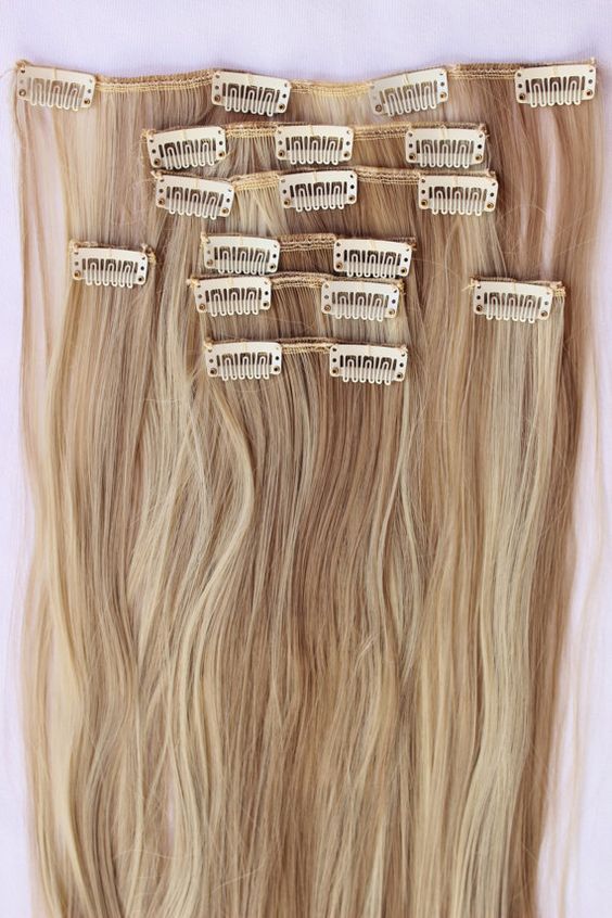  A photo of clip-in extensions 